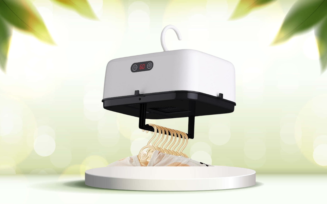 Asciugatrice portatile compatta: asciuga i tuoi capi ovunque in poco spazio